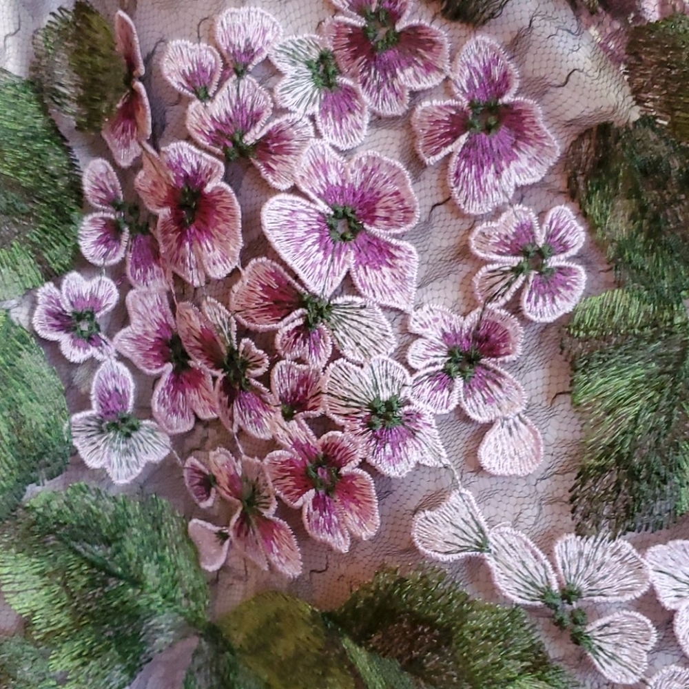 Alex Marie Purple floral embroidered Dress Size 4 - Picture 10 of 11